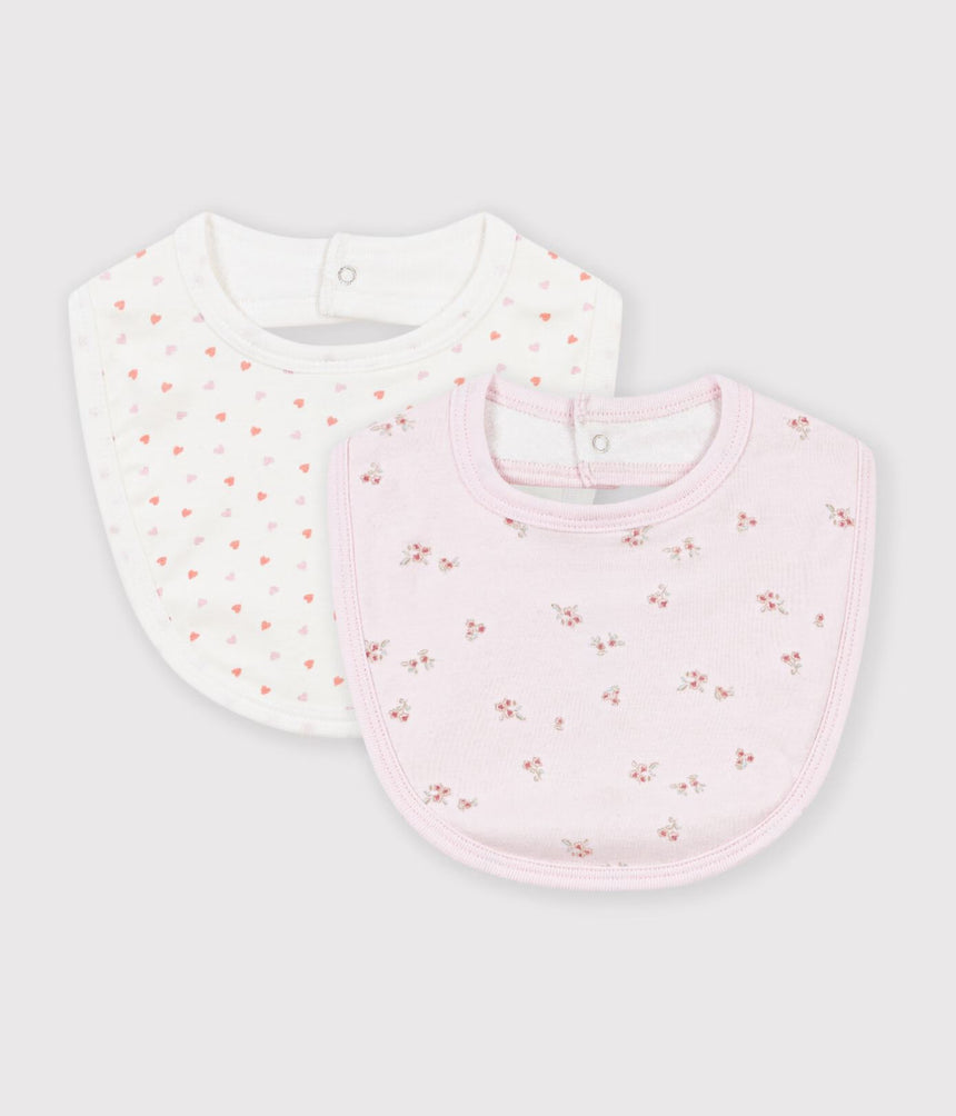 PACK OF FLOWER PRINT COTTON BIBS FOR BABIES
