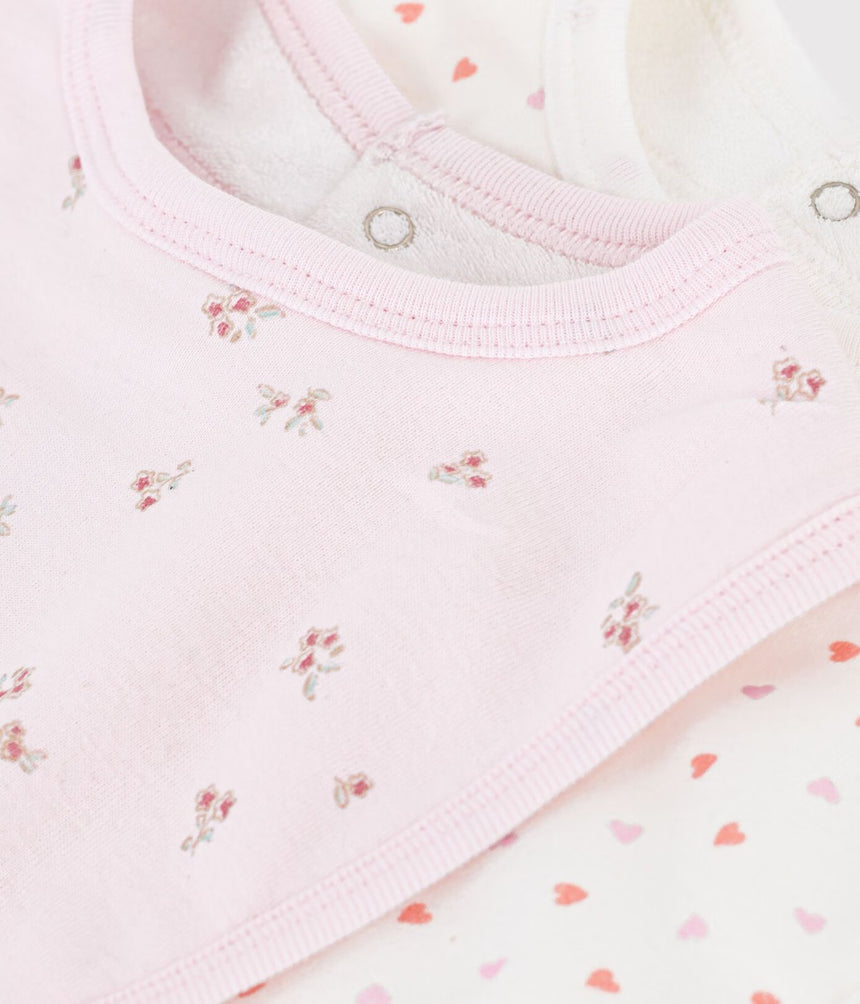 PACK OF FLOWER PRINT COTTON BIBS FOR BABIES