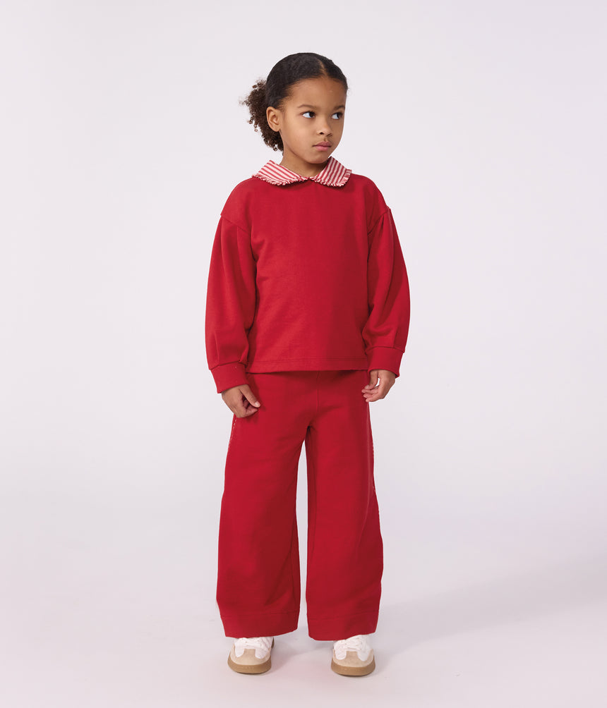 CHILDREN'S PLAIN COTTON SWEATSHIRT WITH A COLLAR