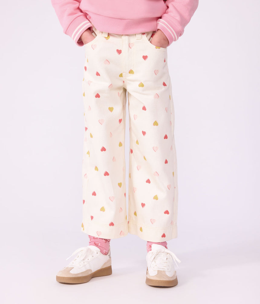 CHILDREN'S WIDE-LEG COTTON TROUSERS