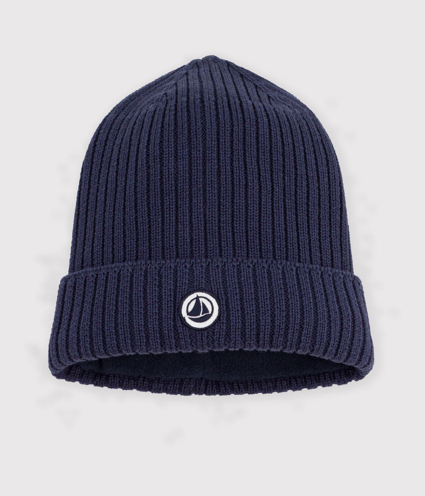UNISEX COTTON BEANIE FOR CHILDREN WITH FLEECE LINING