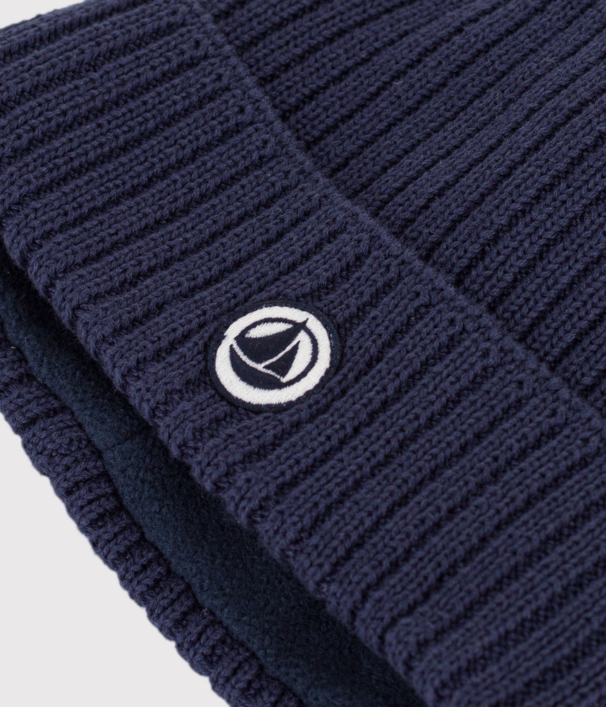 UNISEX COTTON BEANIE FOR CHILDREN WITH FLEECE LINING
