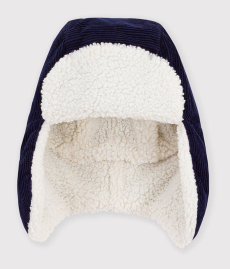 CHILDREN'S CHAPKA IN SHERPA-LINED CORDUROY