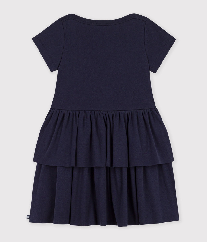 CHILDREN'S SHORT-SLEEVED PLAIN COTTON DRESS