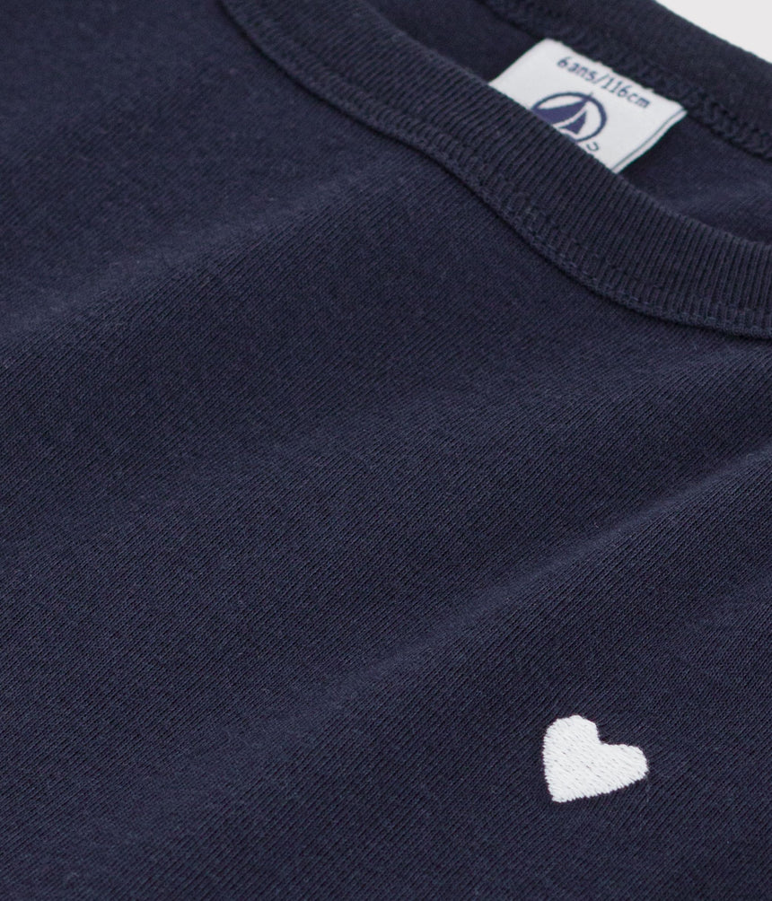 CHILDREN'S SHORT-SLEEVED PLAIN COTTON DRESS