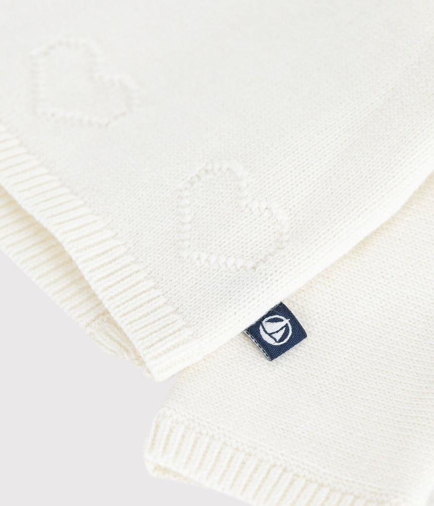 BABIES' WOOL AND COTTON KNIT WRAPOVER TOP