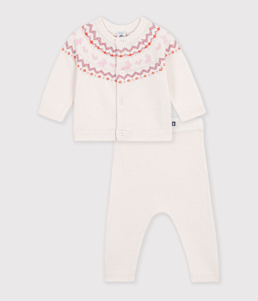 JACQUARD KNIT OUTFIT FOR BABIES
