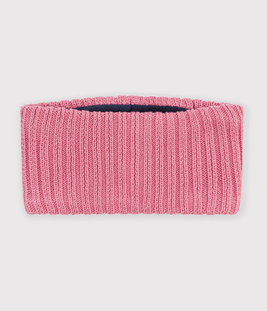 BABIES' PLAIN FLEECE-LINED KNITTED SNOOD