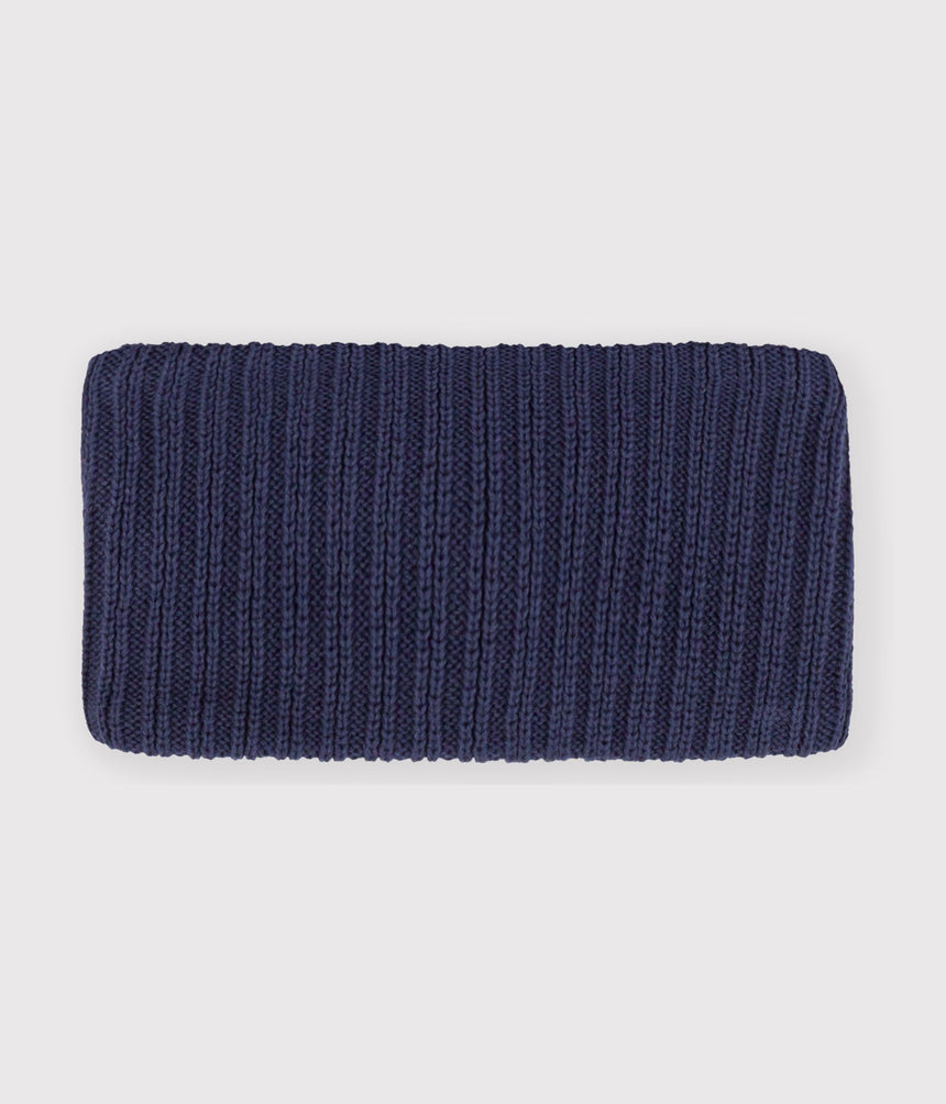 BABIES' PLAIN FLEECE-LINED KNITTED SNOOD