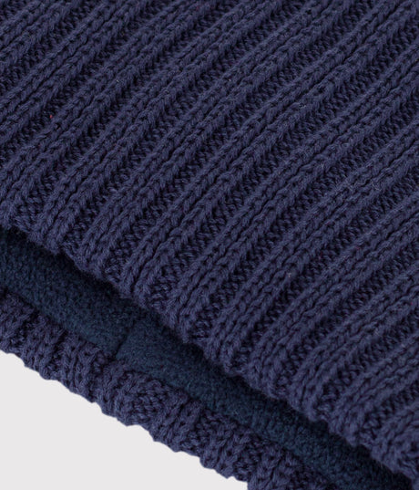 BABIES' PLAIN FLEECE-LINED KNITTED SNOOD
