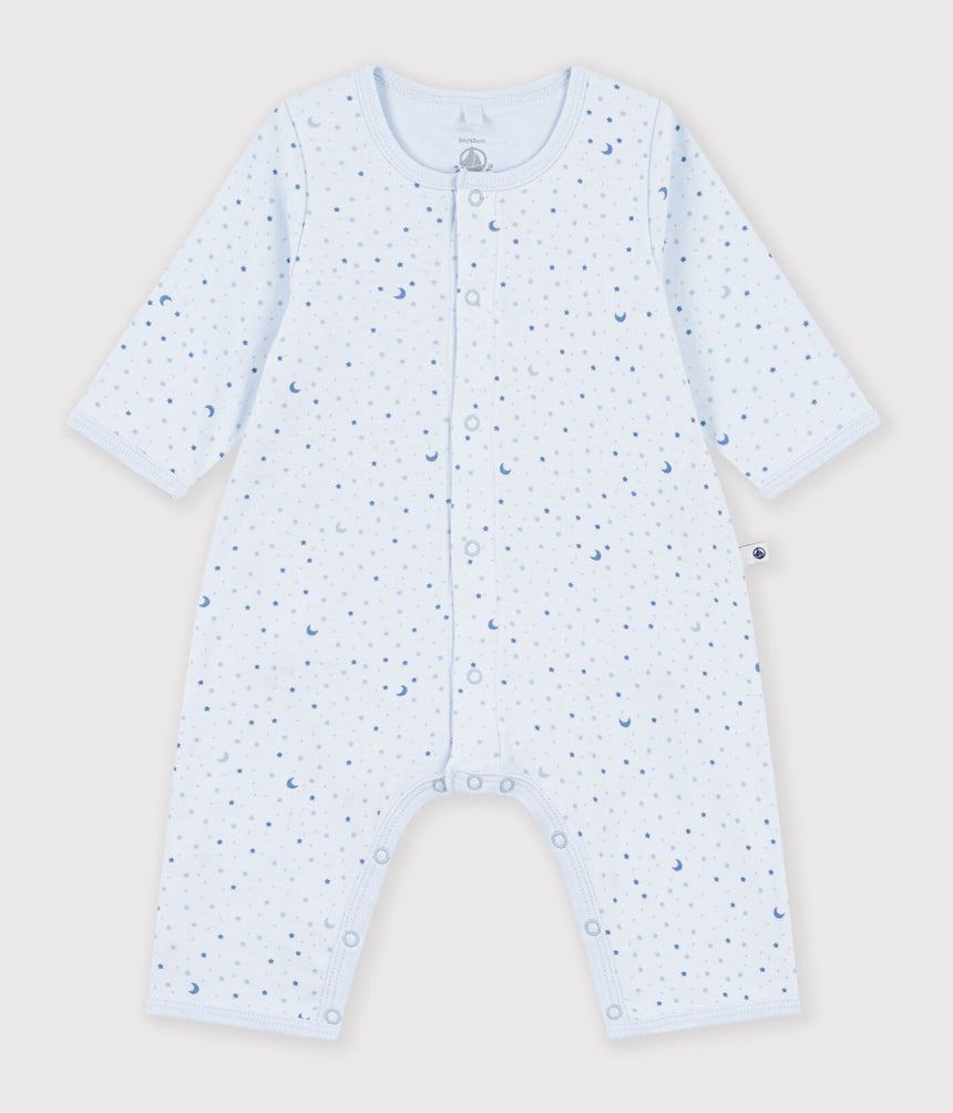 BABIES' FOOTLESS COTTON BODYJAMAS PRINTED WITH STARS