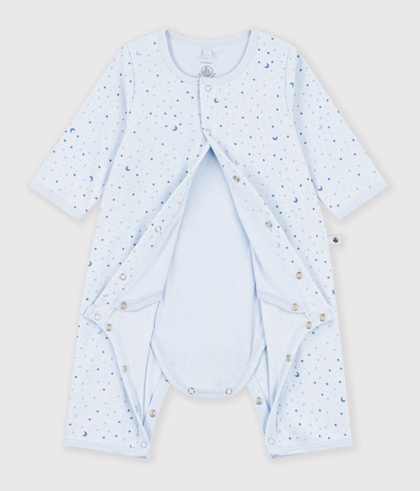 BABIES' FOOTLESS COTTON BODYJAMAS PRINTED WITH STARS