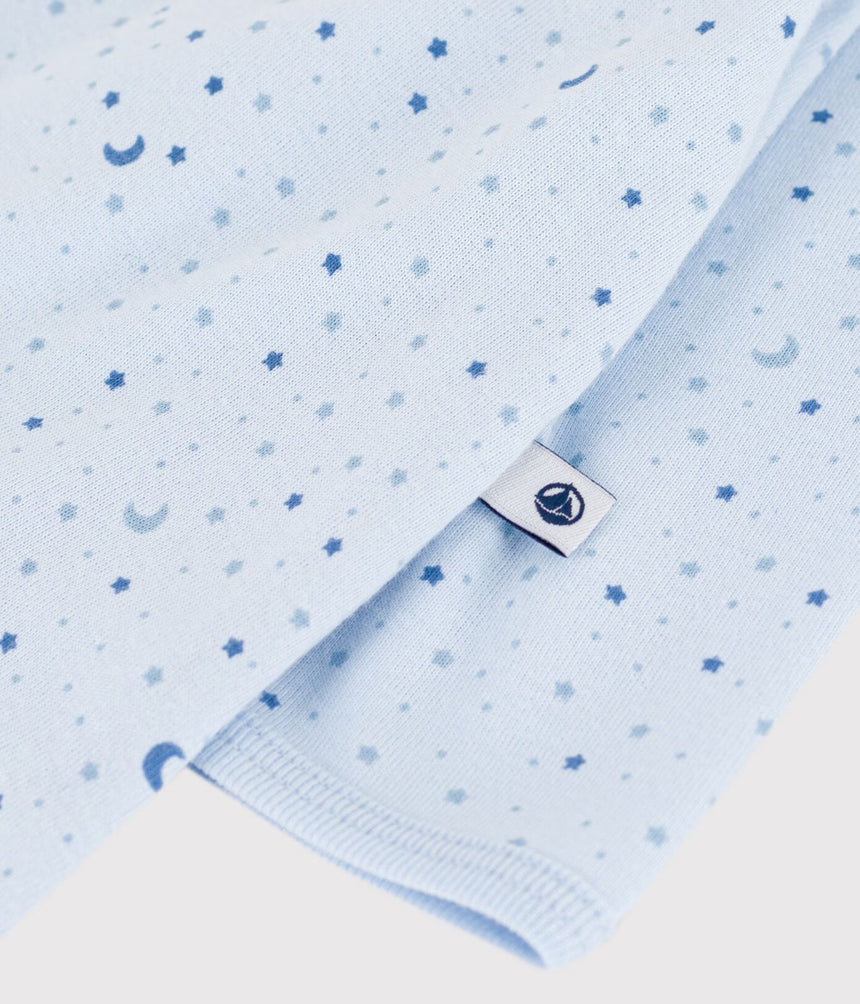 BABIES' FOOTLESS COTTON BODYJAMAS PRINTED WITH STARS