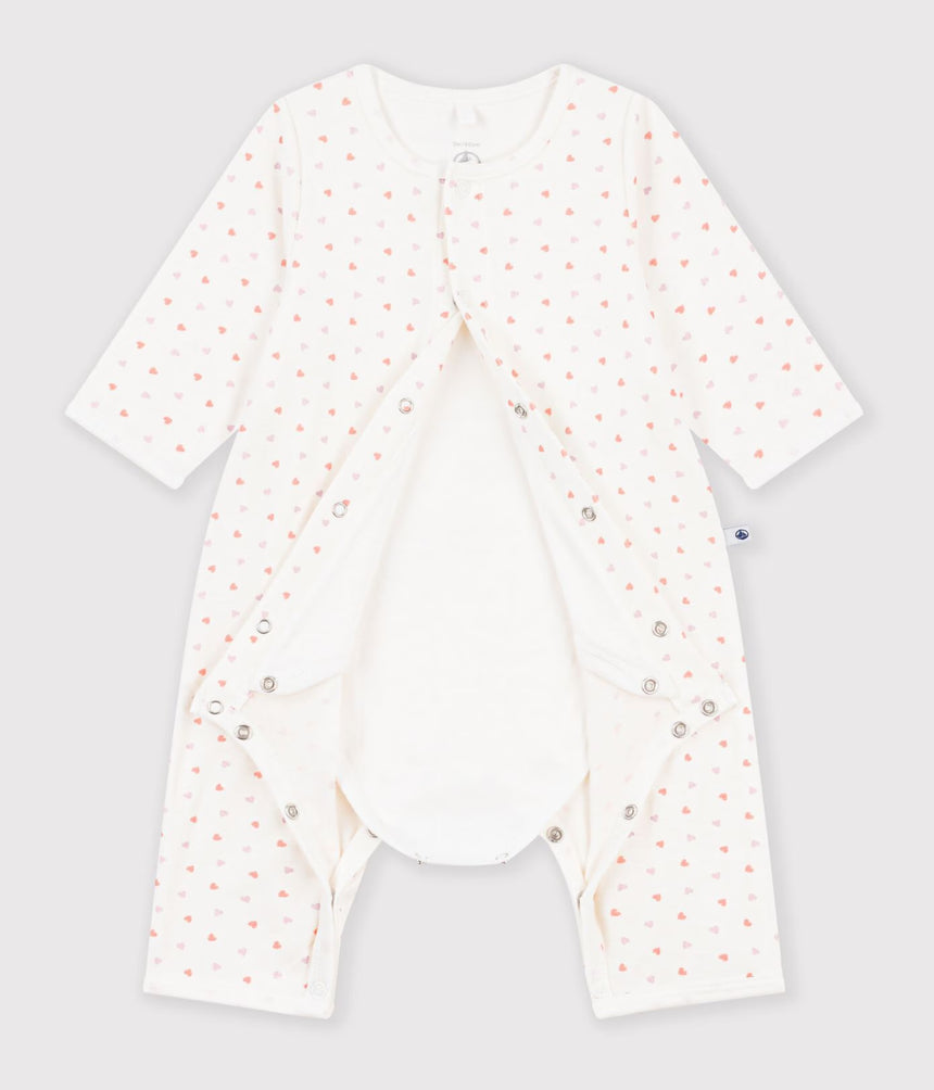 BABIES' FOOTLESS COTTON FLOWER PRINT BODYJAMAS