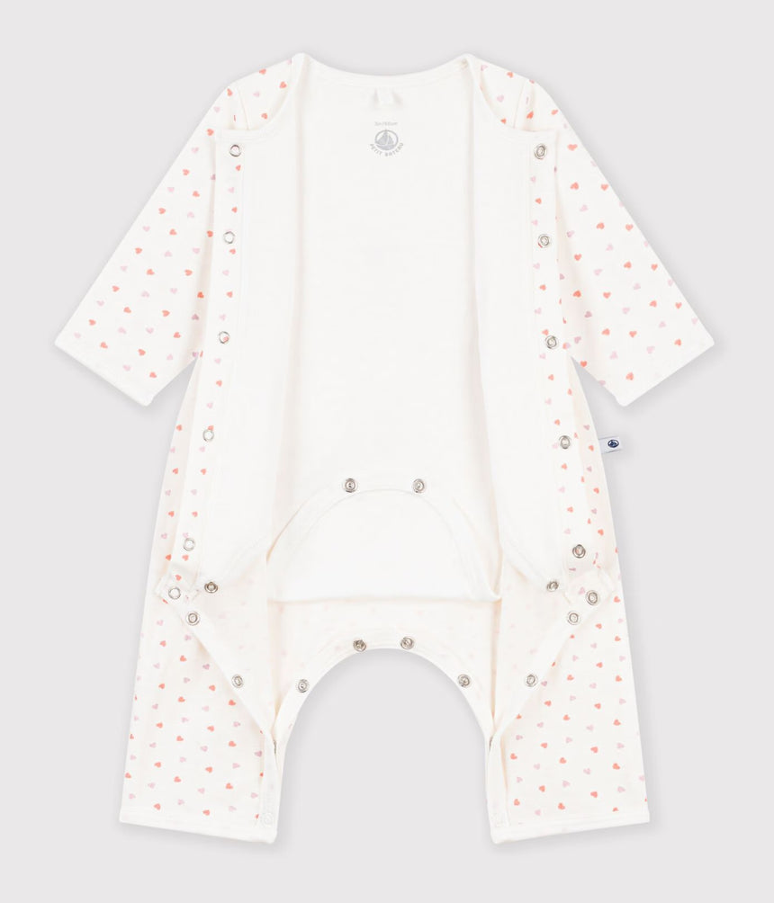 BABIES' FOOTLESS COTTON FLOWER PRINT BODYJAMAS