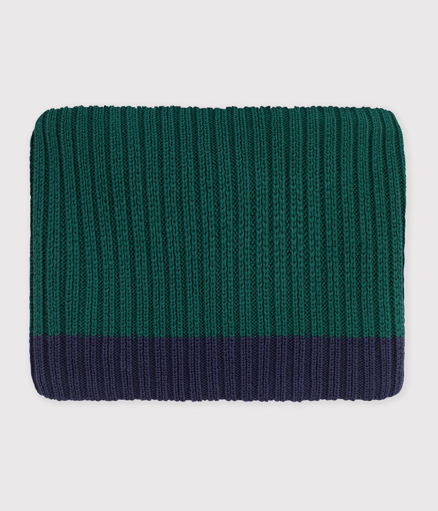 CHILDREN'S TWO-TONE KNITTED GLOVES LINED IN FLEECE