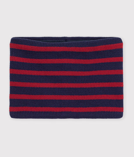 CHILDREN'S STRIPY FLEECE-LINED KNITTED SNOOD