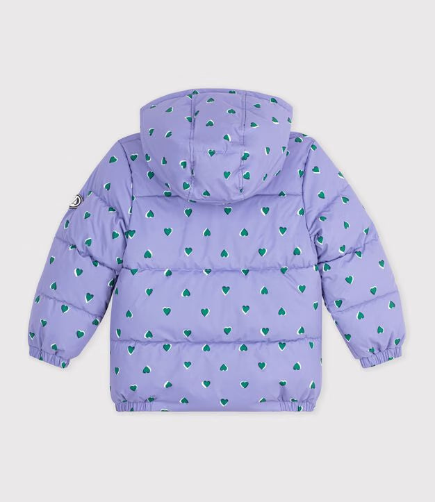 CHILDREN'S HEART PRINT PUFFER JACKET