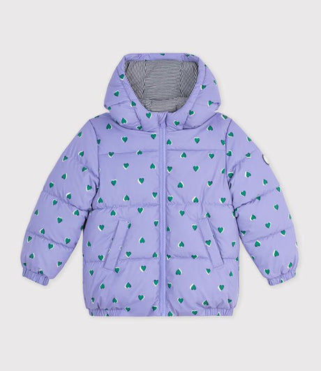 CHILDREN'S HEART PRINT PUFFER JACKET