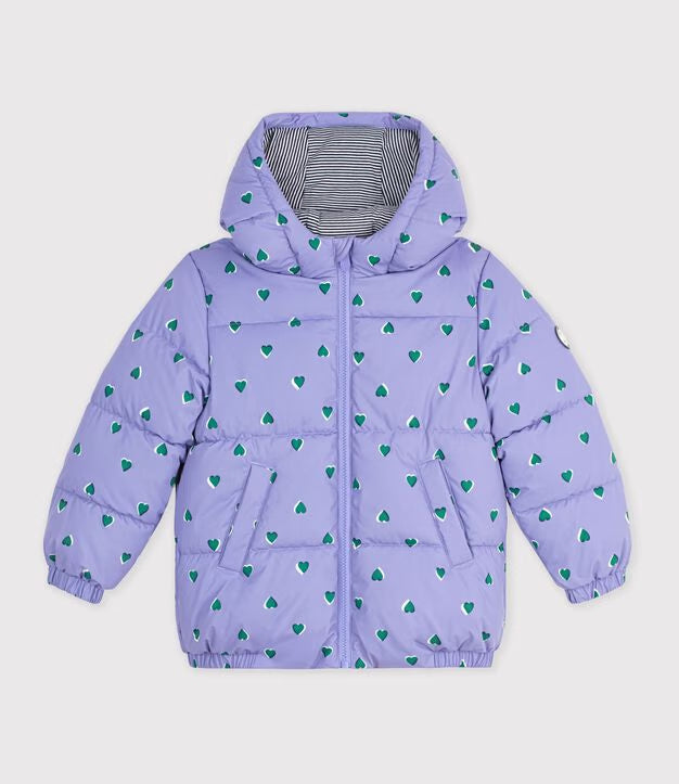 CHILDREN'S HEART PRINT PUFFER JACKET