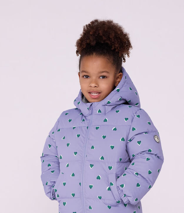 CHILDREN'S HEART PRINT PUFFER JACKET