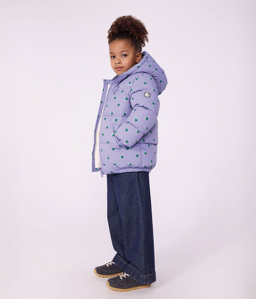 CHILDREN'S HEART PRINT PUFFER JACKET