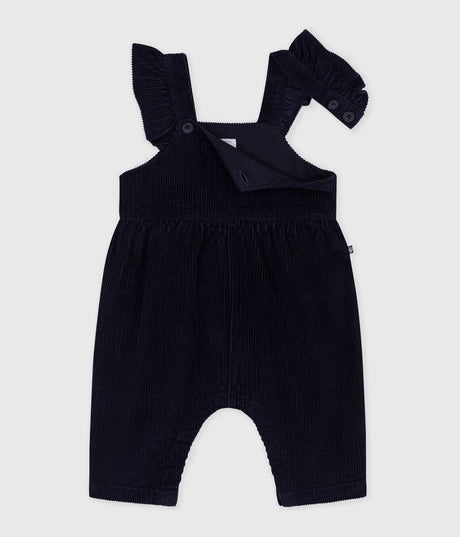 BABIES' LONG-LEG DUNGAREES IN PLAIN CORDUROY