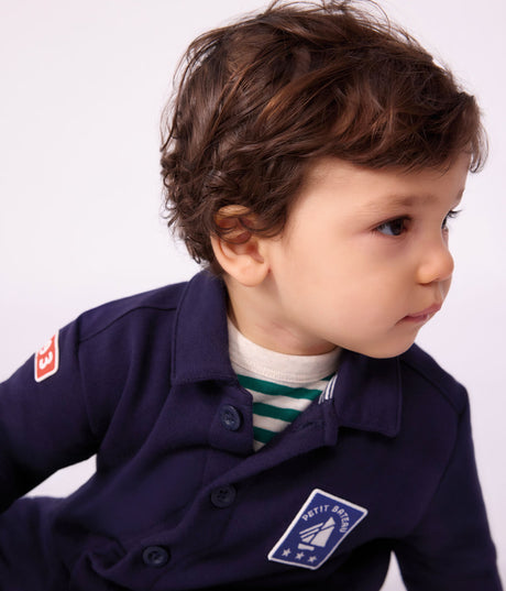 BABIES' LONG PLAIN COTTON JUMPSUIT