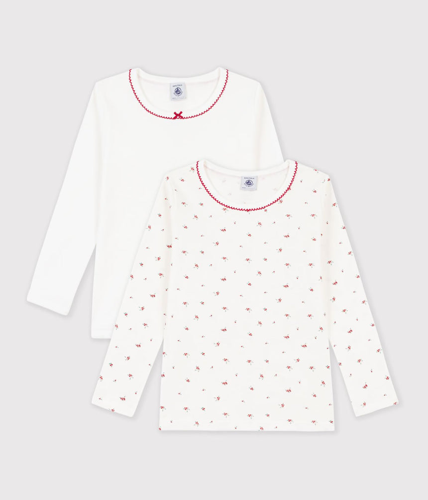 PACK OF CHILDREN'S LONG-SLEEVED PRINTED COTTON T-SHIRTS