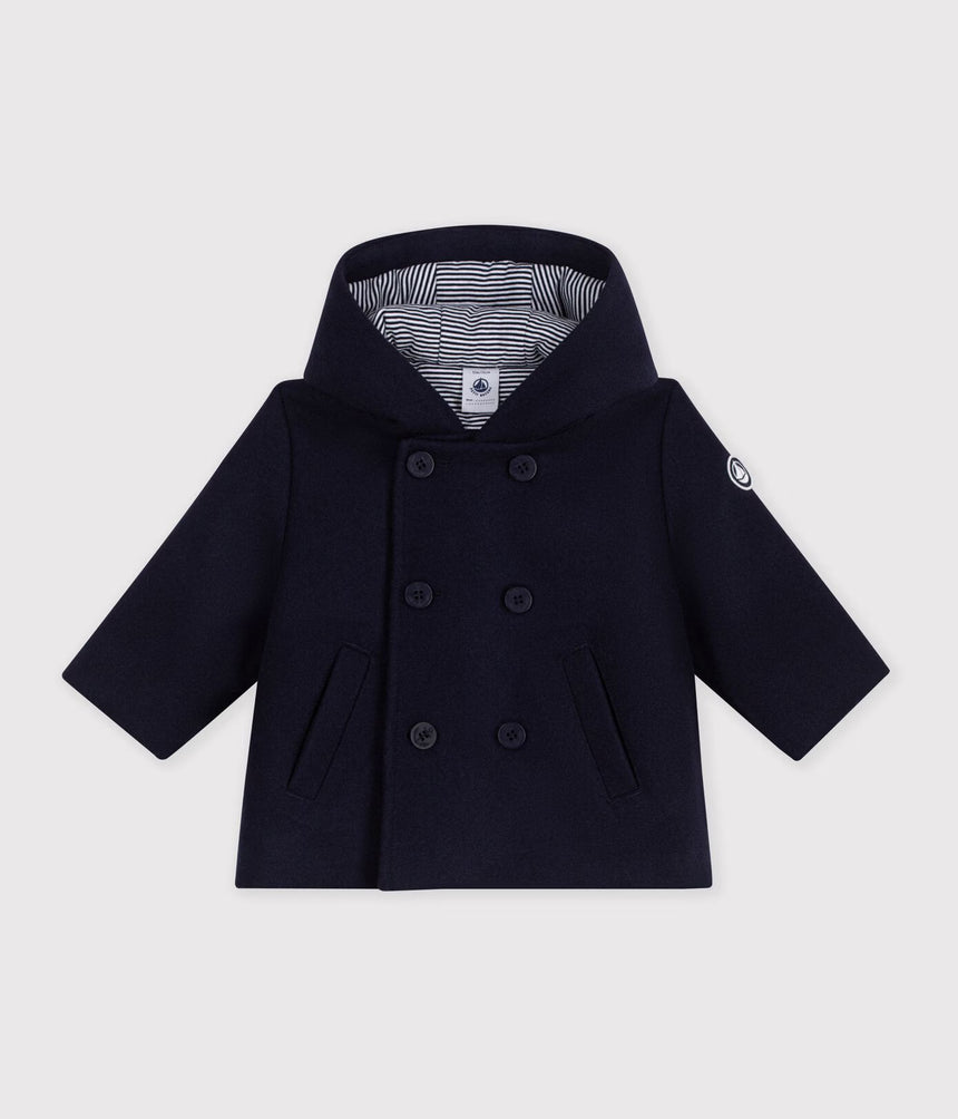 BABIES' PEA COAT IN PLAIN WOOLLEN BROADCLOTH