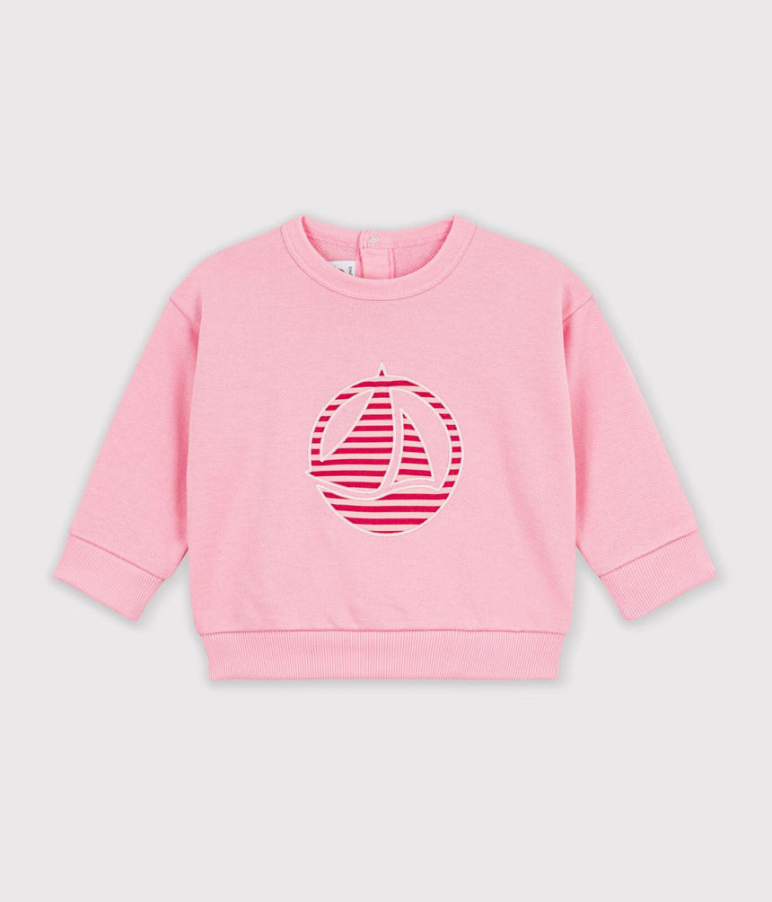 BABIES' PLAIN COTTON SWEATSHIRT WITH A PRINTED LOGO