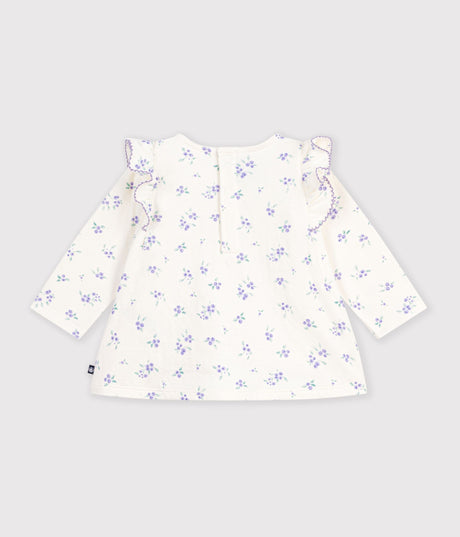 BABIES' LONG-SLEEVED FLORAL-PRINT COTTON BLOUSE