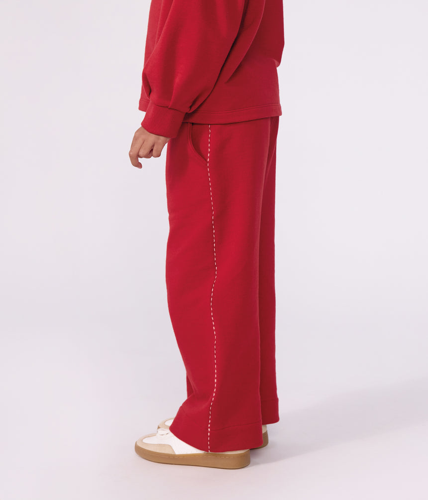 CHILDREN'S WIDE-LEG COTTON JOGGING BOTTOMS