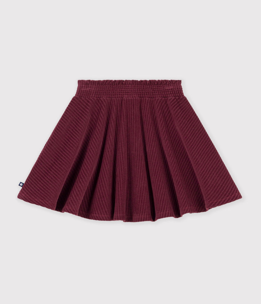 CHILDREN'S SHORT PLAIN COTTON SKATER SKIRT