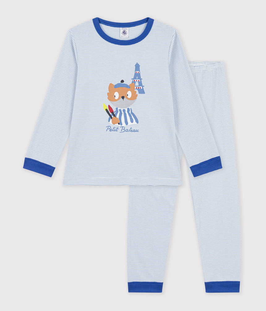 CHILDREN'S STRIPY COTTON PYJAMAS
