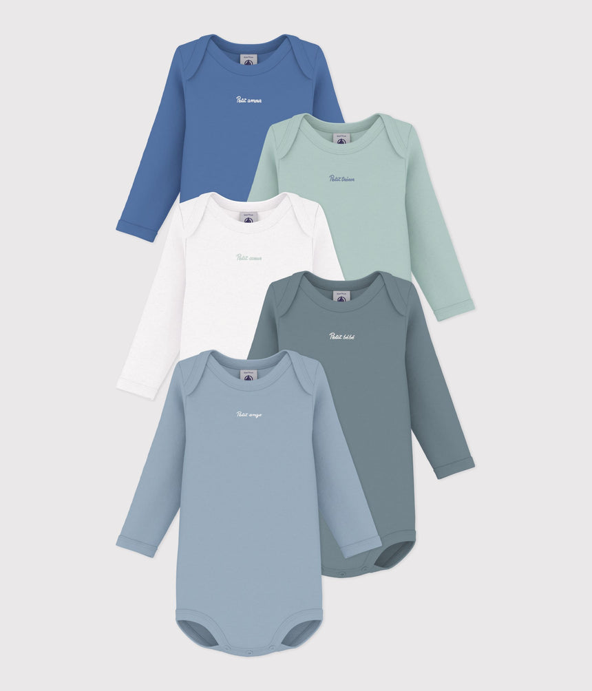 PACK OF PLAIN COTTON LONG-SLEEVED BODIES FOR BABIES