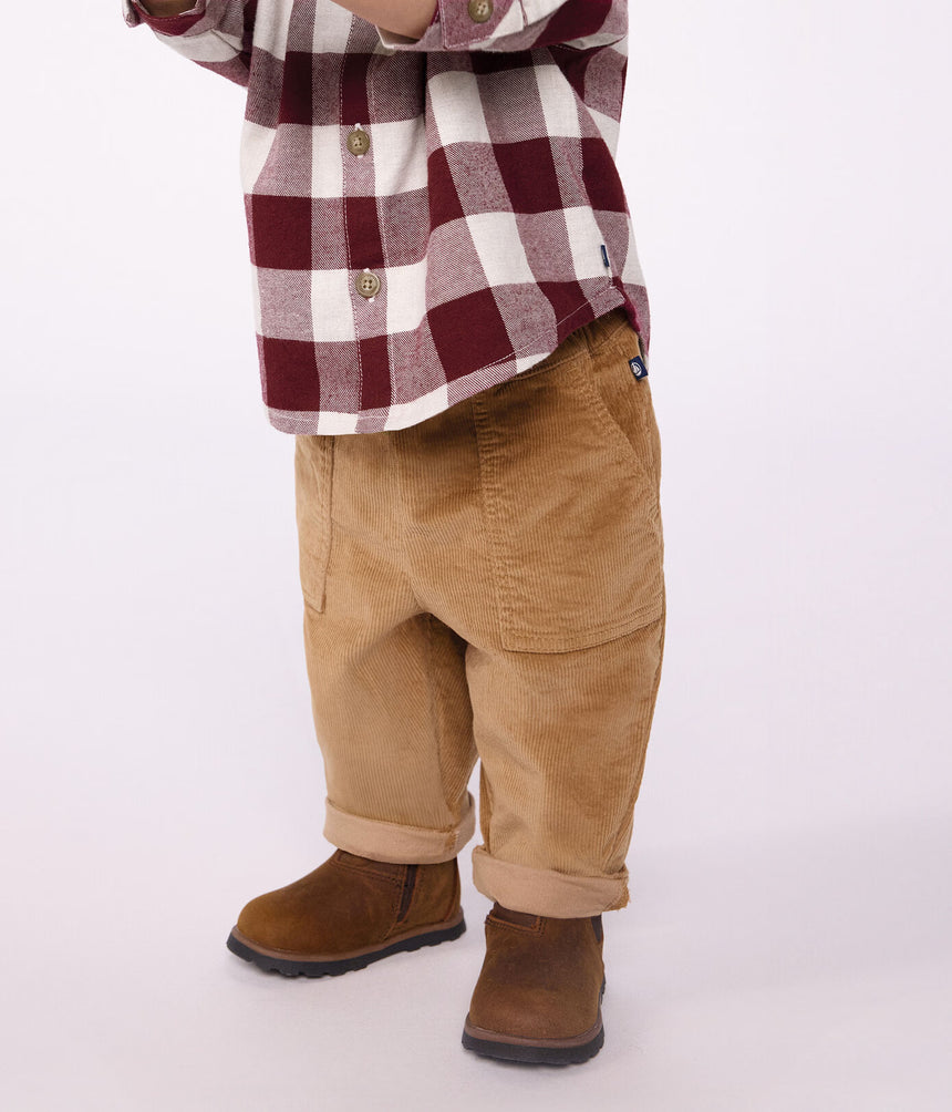 BABIES' PLAIN CORDUROY TROUSERS