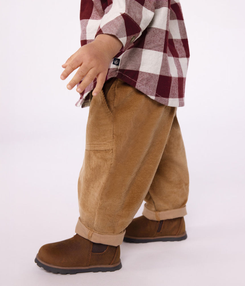 BABIES' PLAIN CORDUROY TROUSERS