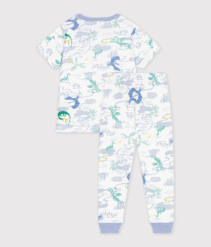 CHILDREN'S PRINTED COTTON PYJAMAS WITH SHORT SLEEVES AND LONG LEGS