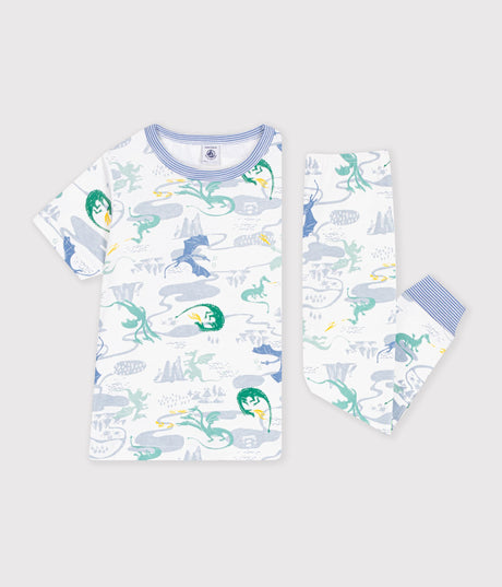 CHILDREN'S PRINTED COTTON PYJAMAS WITH SHORT SLEEVES AND LONG LEGS