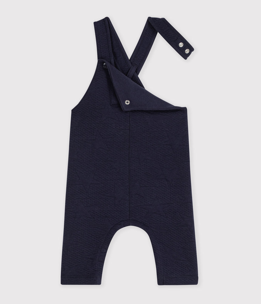 BABIES' THICK COTTON DUNGAREES WITH A STAR PATTERN