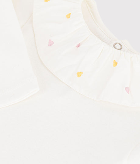 BABIES' PLAIN COTTON BODY WITH AN EMBROIDERED COLLAR