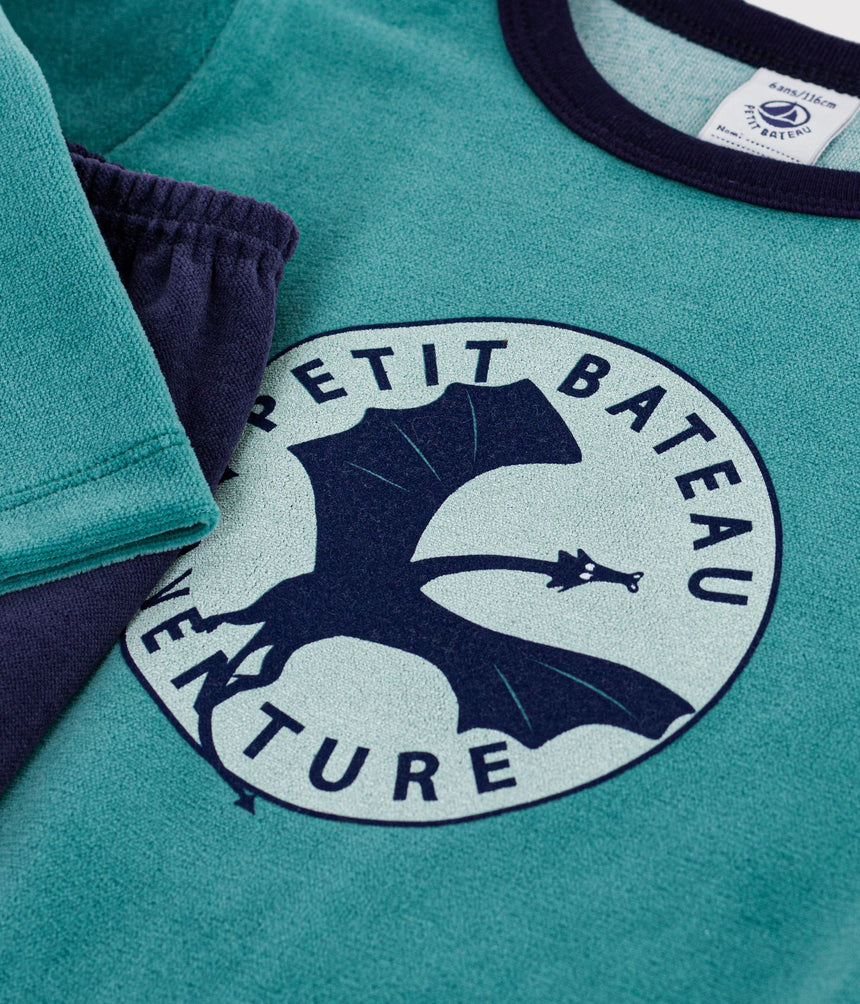 CHILDREN'S VELOUR PYJAMAS WITH A MOTIF