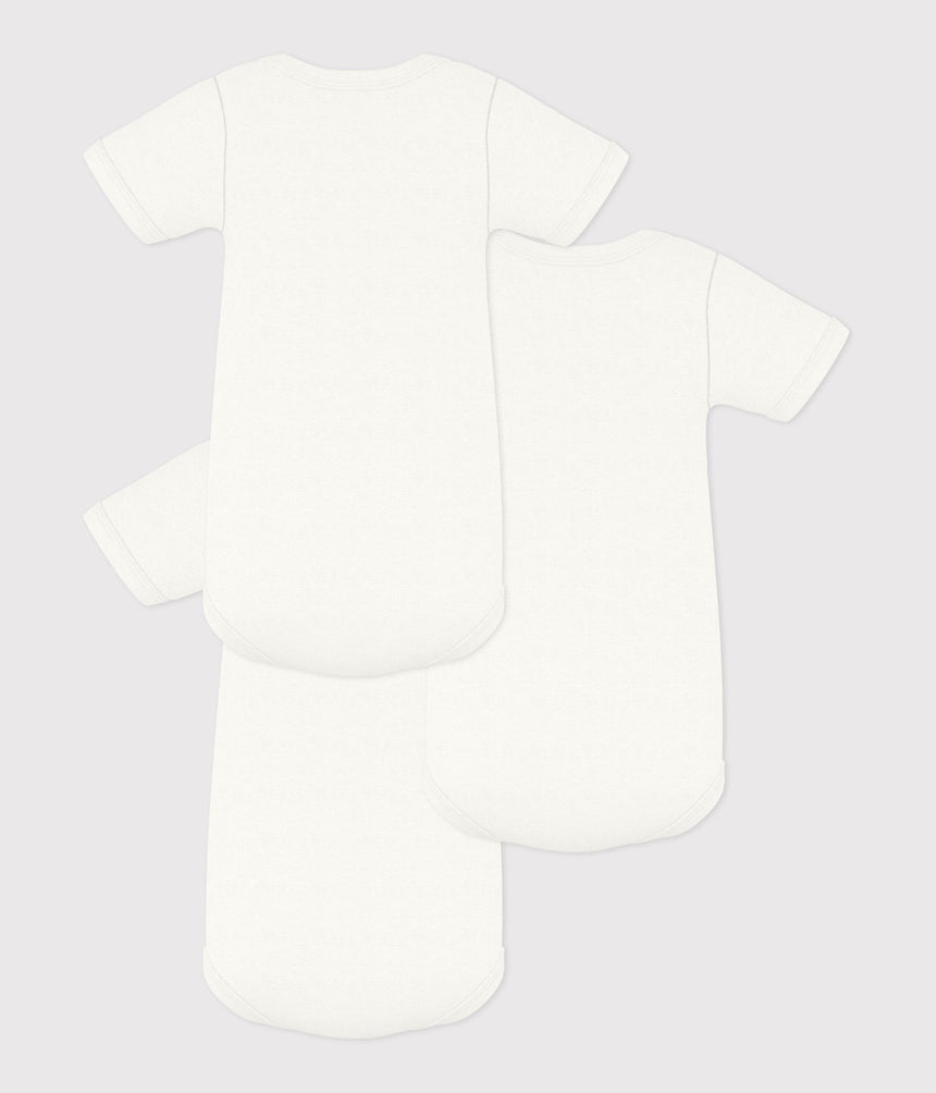 PACK OF SHORT-SLEEVED PLAIN COTTON BODIES FOR BABIES