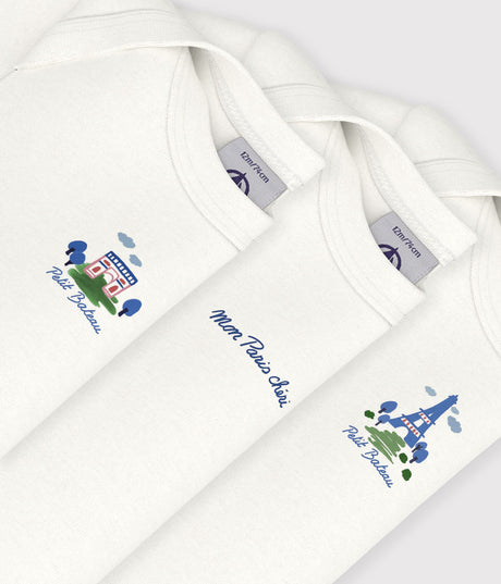PACK OF SHORT-SLEEVED PLAIN COTTON BODIES FOR BABIES