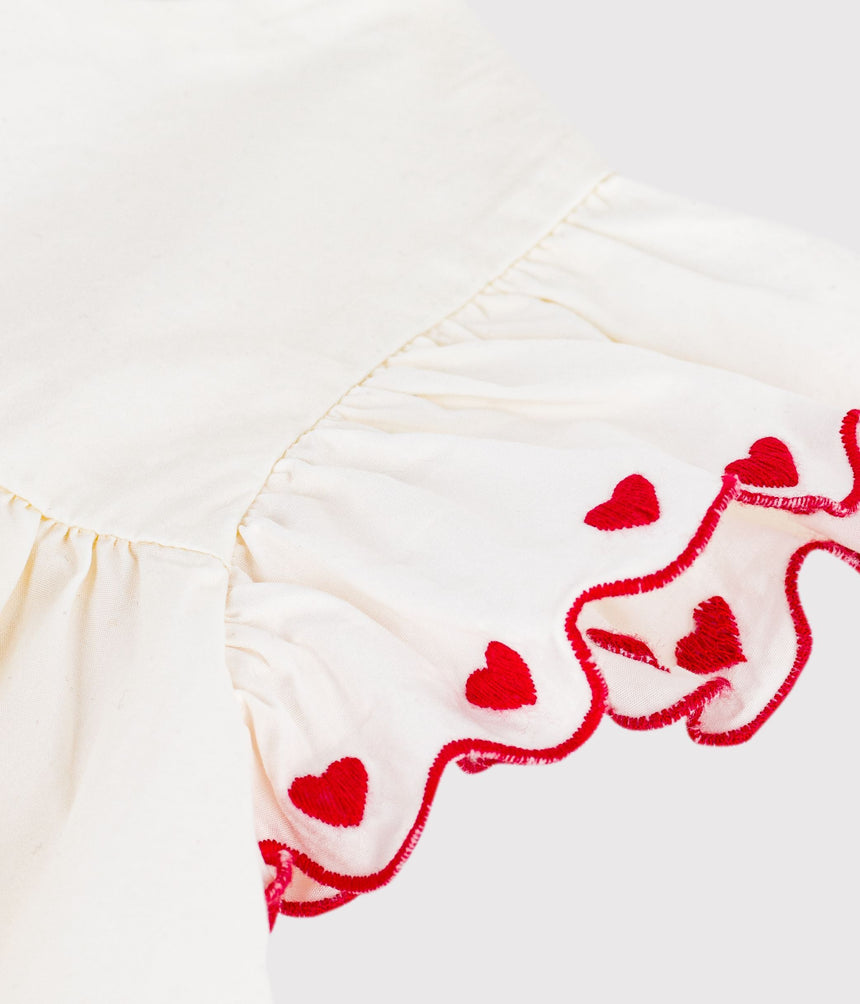 CHILDREN'S PLAIN SHORT-SLEEVED COTTON BLOUSE