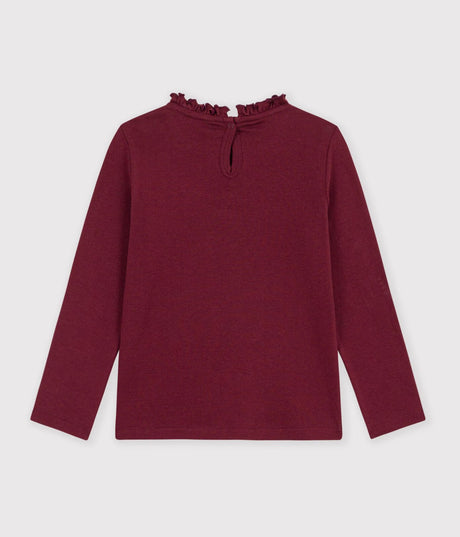 CHILDREN'S LONG-SLEEVED PLAIN T-SHIRT WITH A COLLAR