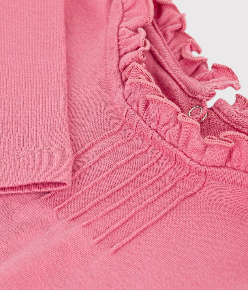 CHILDREN'S LONG-SLEEVED PLAIN T-SHIRT WITH A COLLAR