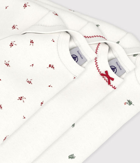 PACK OF LONG-SLEEVED PRINTED COTTON BODIES FOR BABIES