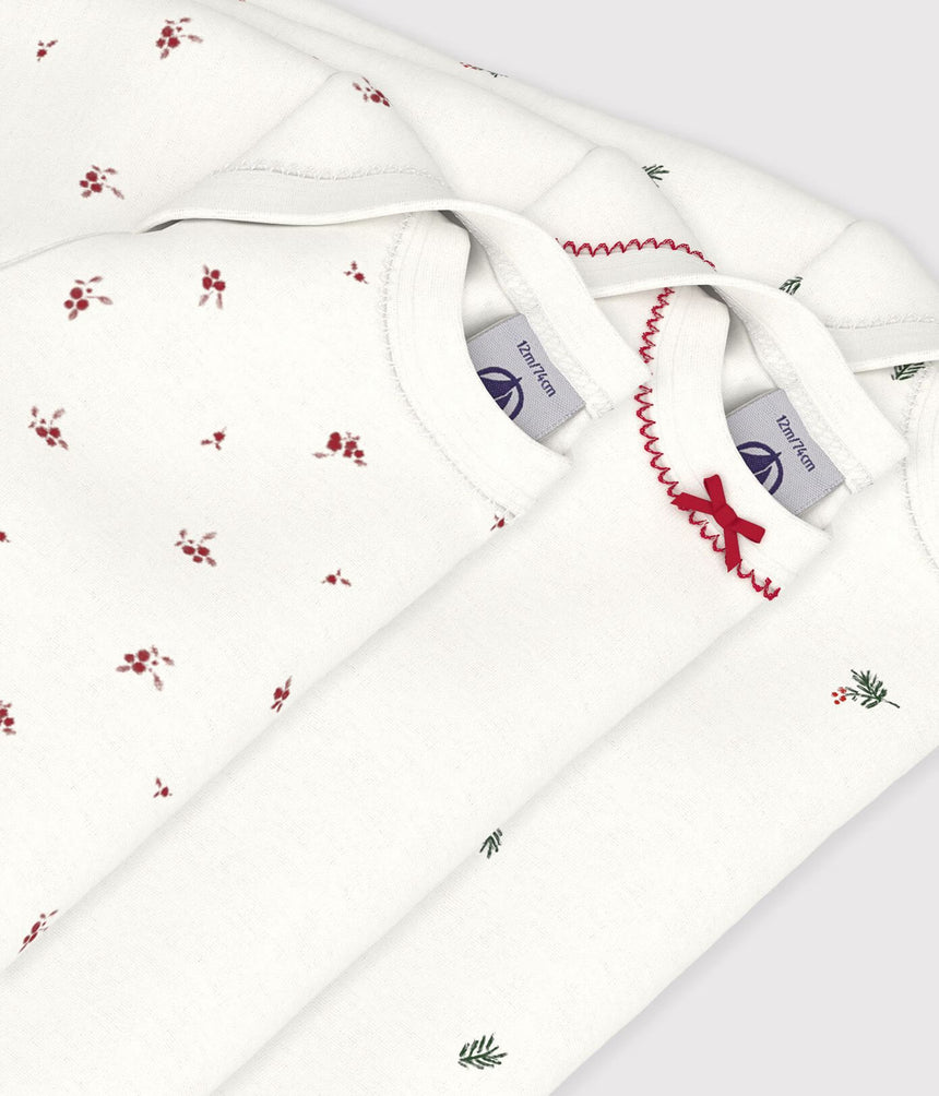 PACK OF LONG-SLEEVED PRINTED COTTON BODIES FOR BABIES